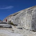 Half Dome Rock: a picturesque symbol of Yosemite National Park Horsetail Falls